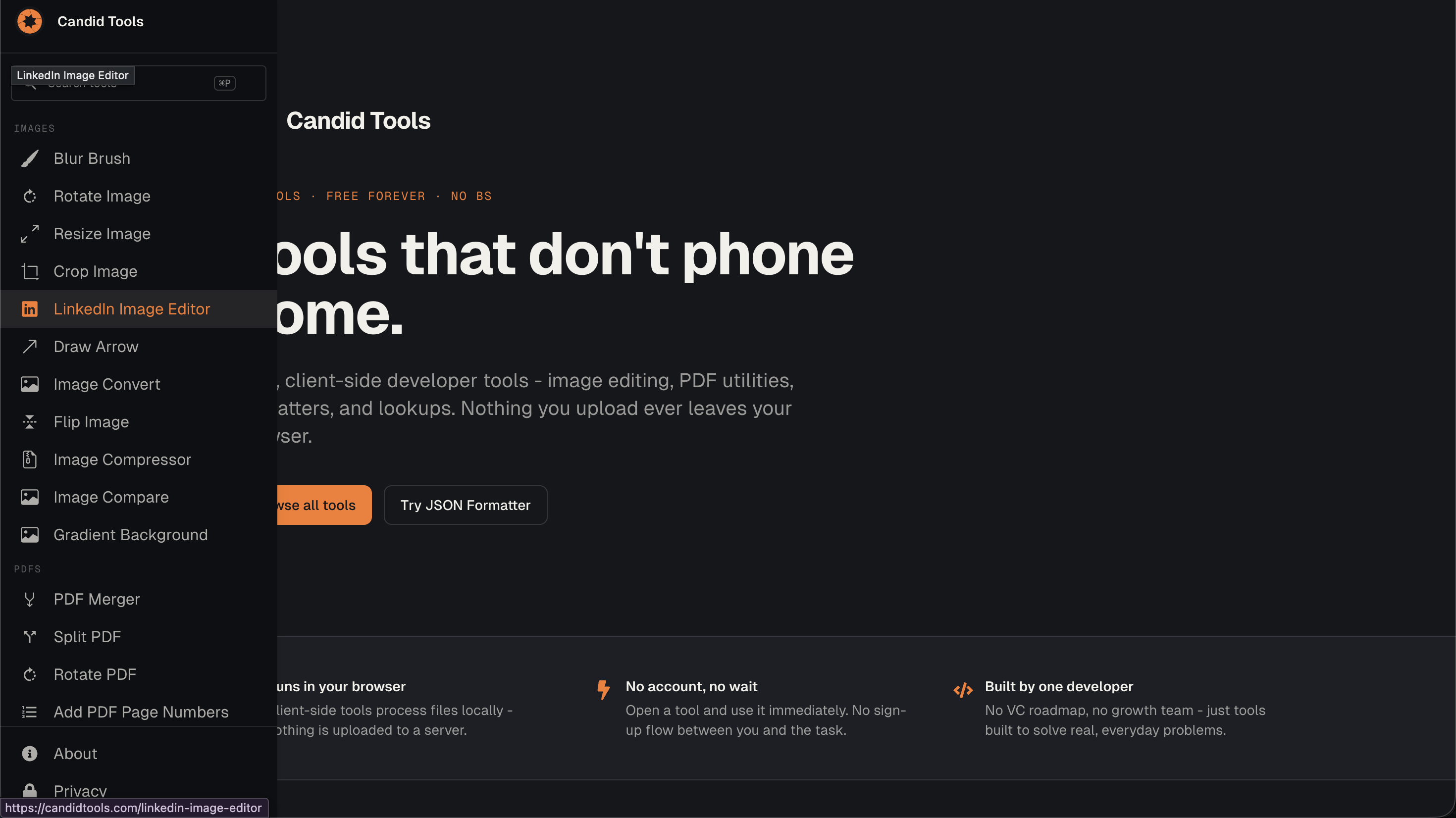 Candid Tools — Landing