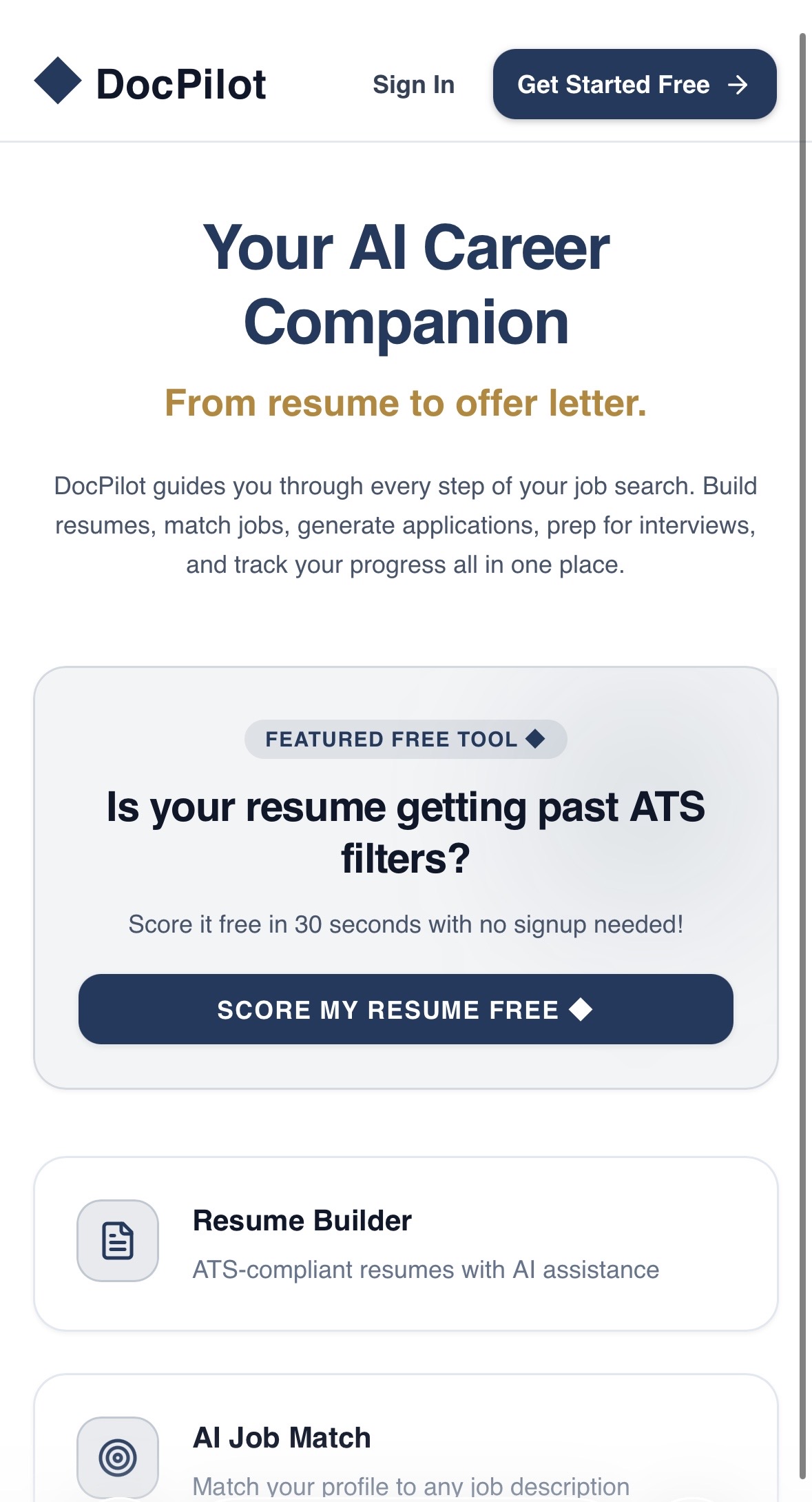 DocPilot — Landing page
