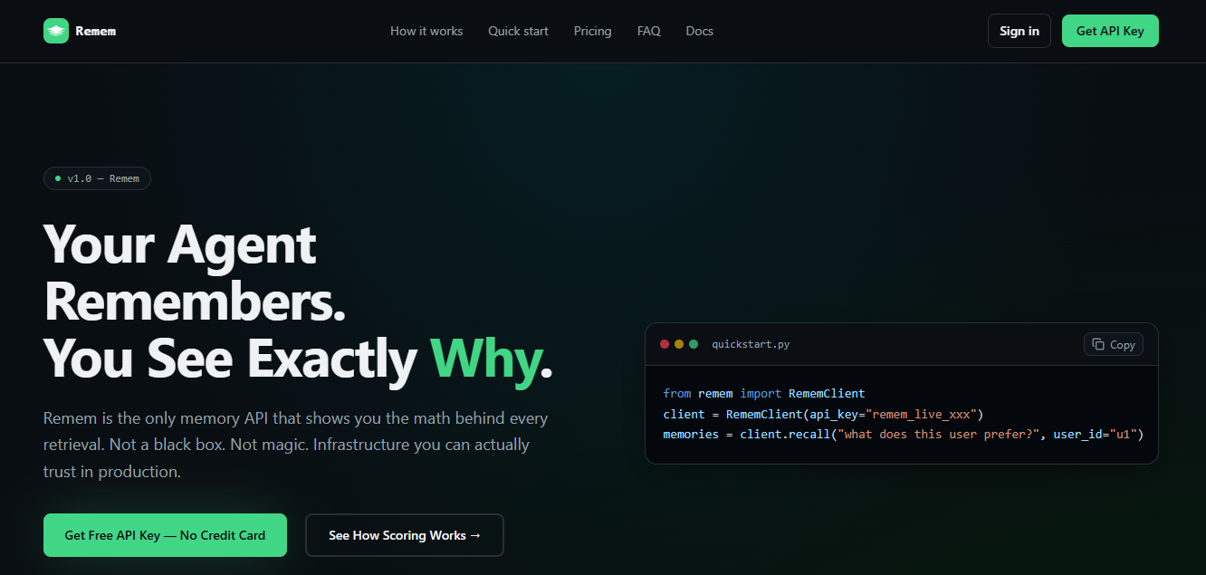 Remem product screenshot