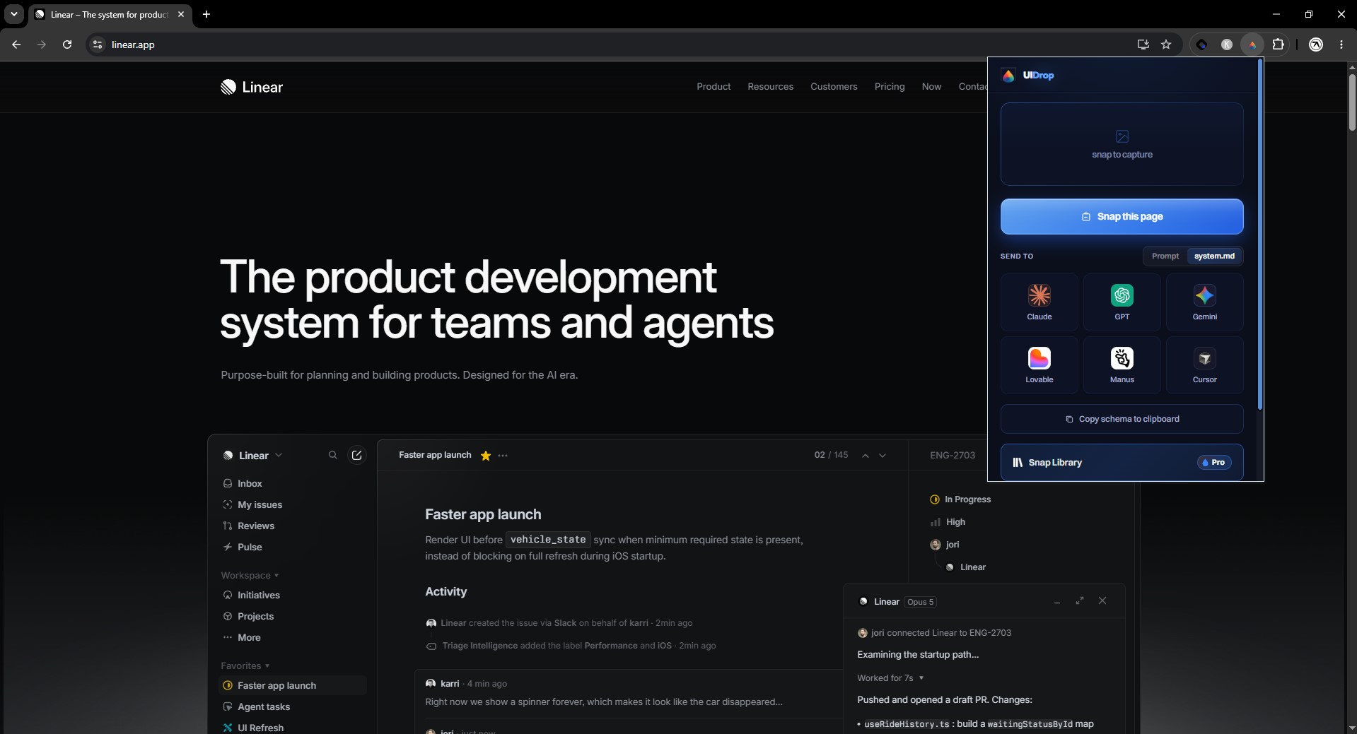 UIDrop — Extension popup