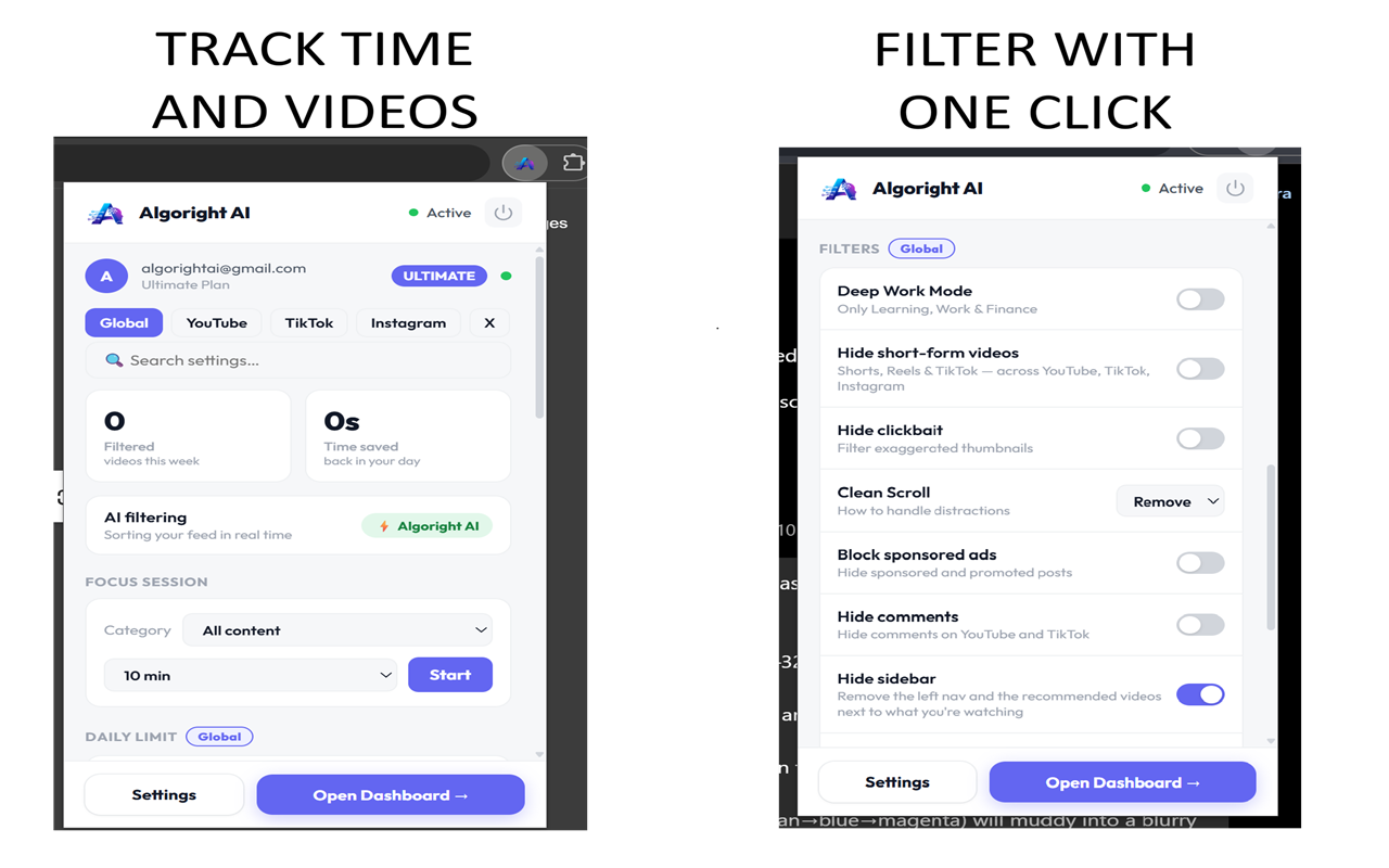 Algoright product screenshot